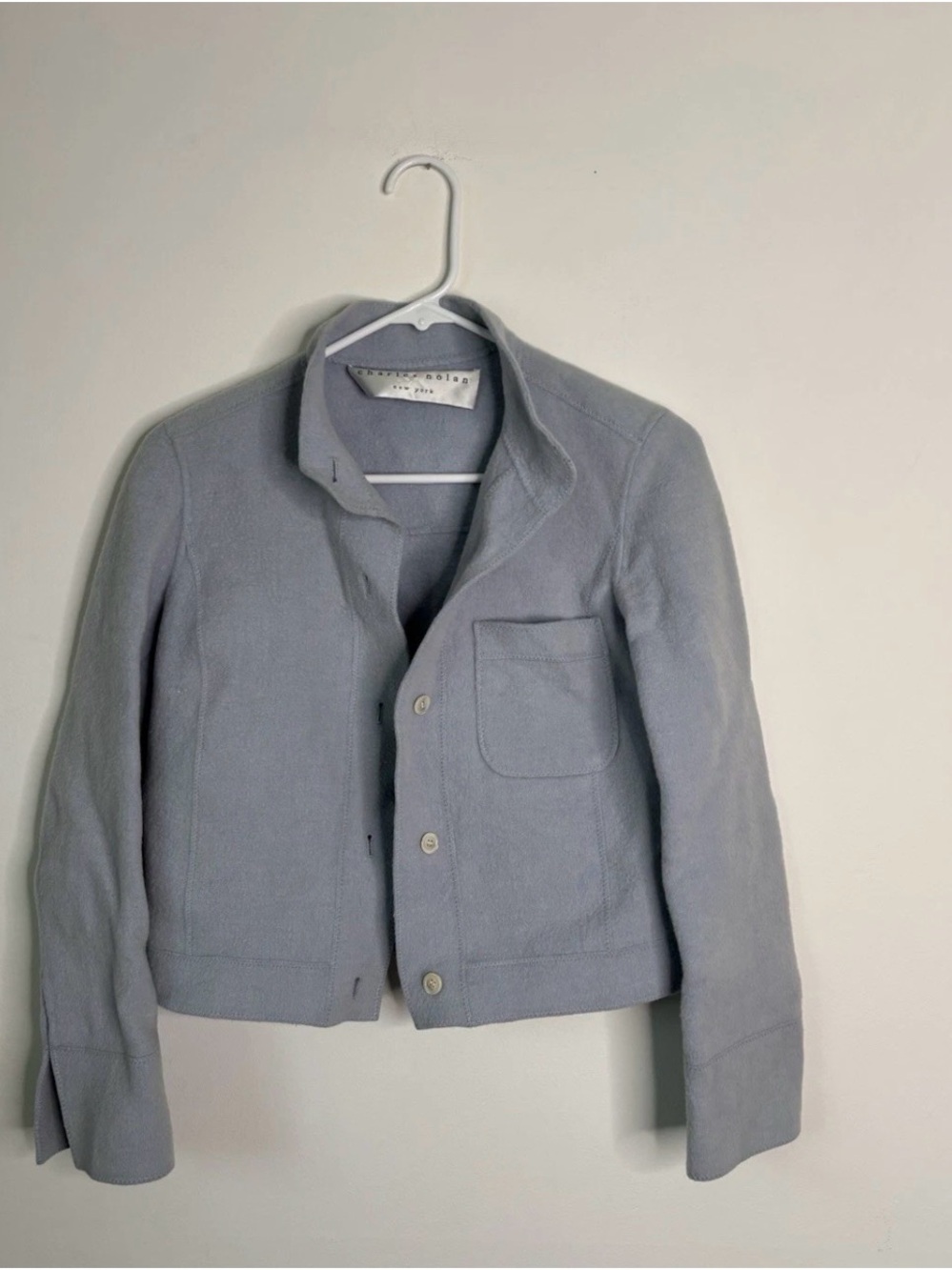 Light Blue Women’s Button-Front Jacket sweater